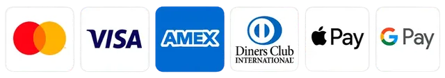 Accepted cards: Visa, Mastercard, American Express, Discover